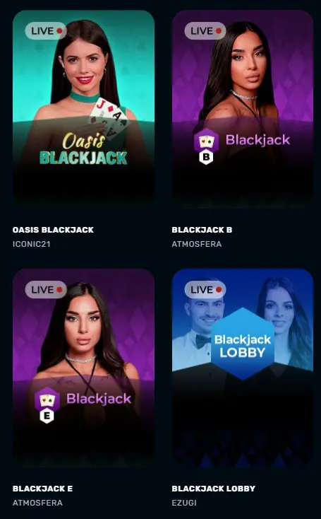 Blackjack en Rocket Play live casino