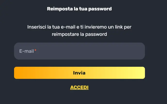Reimpostazione della password